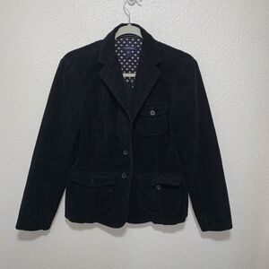 Lands’ End Women’s Corduroy Jacket Size 6 Black As-Is
